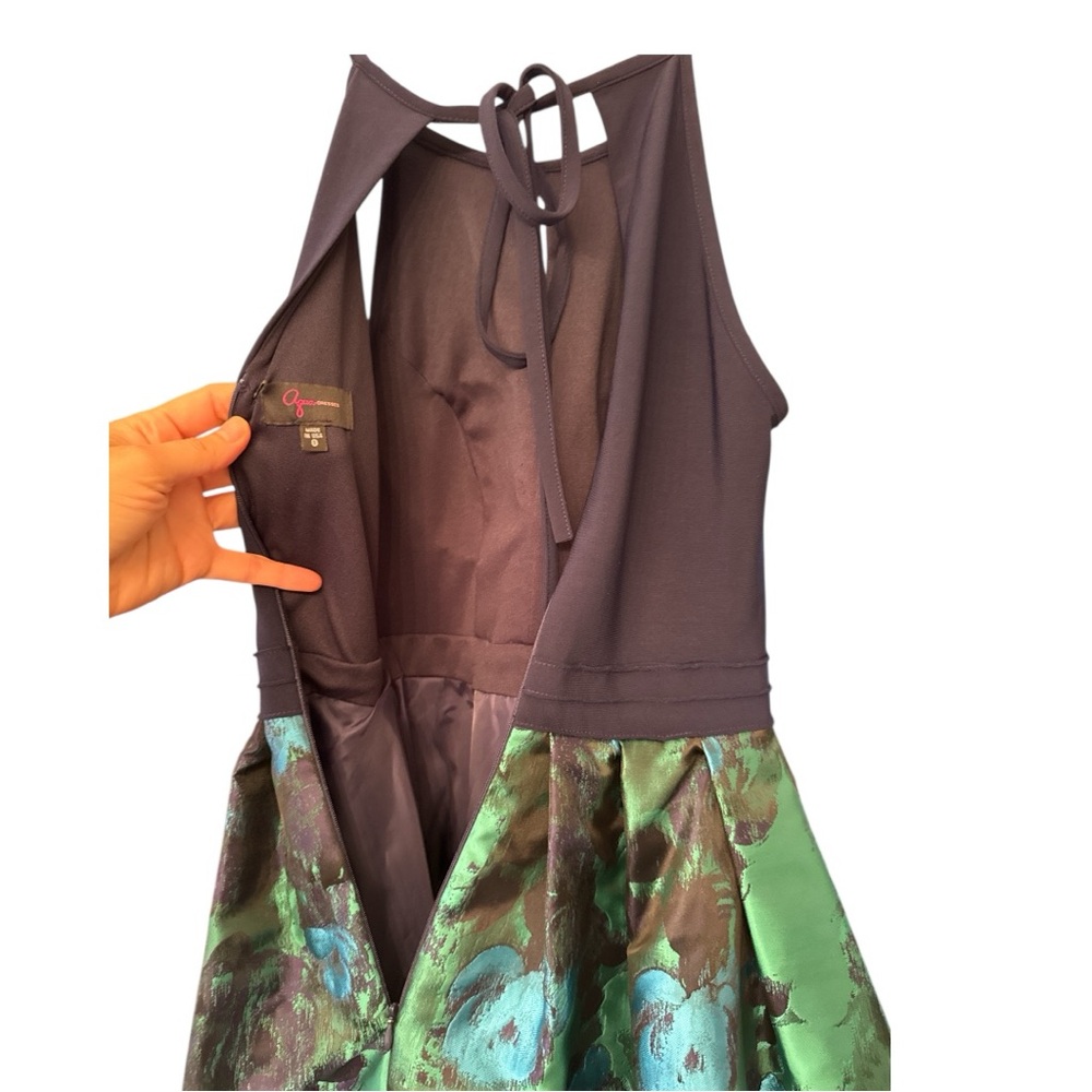 Aqua Floral Brocade Party Dress size 0 NWT VS-2 - Picture 4 of 5